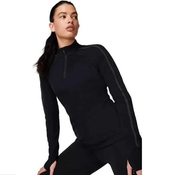 Sweatty Betty Women Black Thermodynamic Reflective Activewear Running Top Size M - Picture 1 of 7